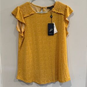 Adrianna Papell Mustard Blouse